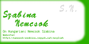 szabina nemcsok business card